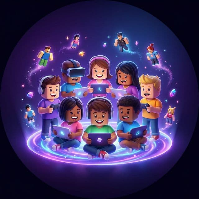 Happy Kids Playing Roblox